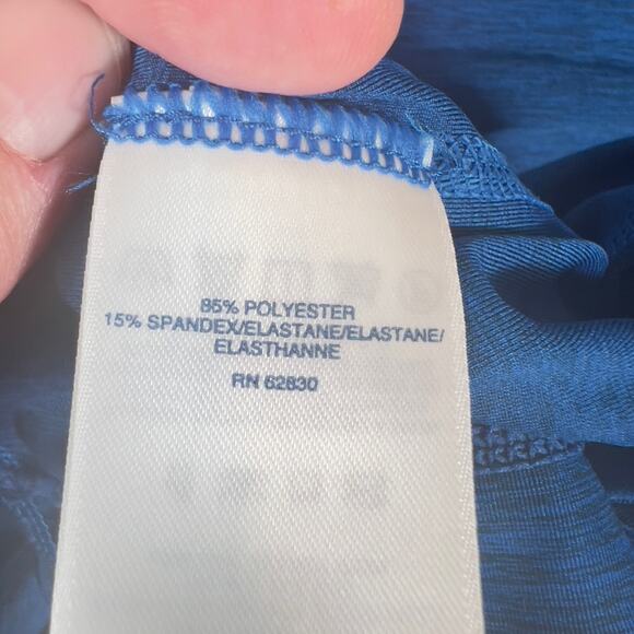 Lands' End Workout Shirt Men Small Blue Moisture Wicking Heathered Quik Dry Jog - Picture 7 of 12